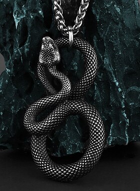 极速Retro Ferocious Eye Snayke King Pendant Unisex Fashion