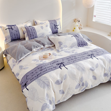 春秋加厚磨毛四件套2026新款亲肤小清新宿舍家用床单笠被套床品