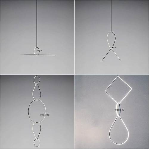 DIY自由组合珠宝吊坠吊灯楼梯餐厅卧室床头后现代简约几何图案灯 - 图0