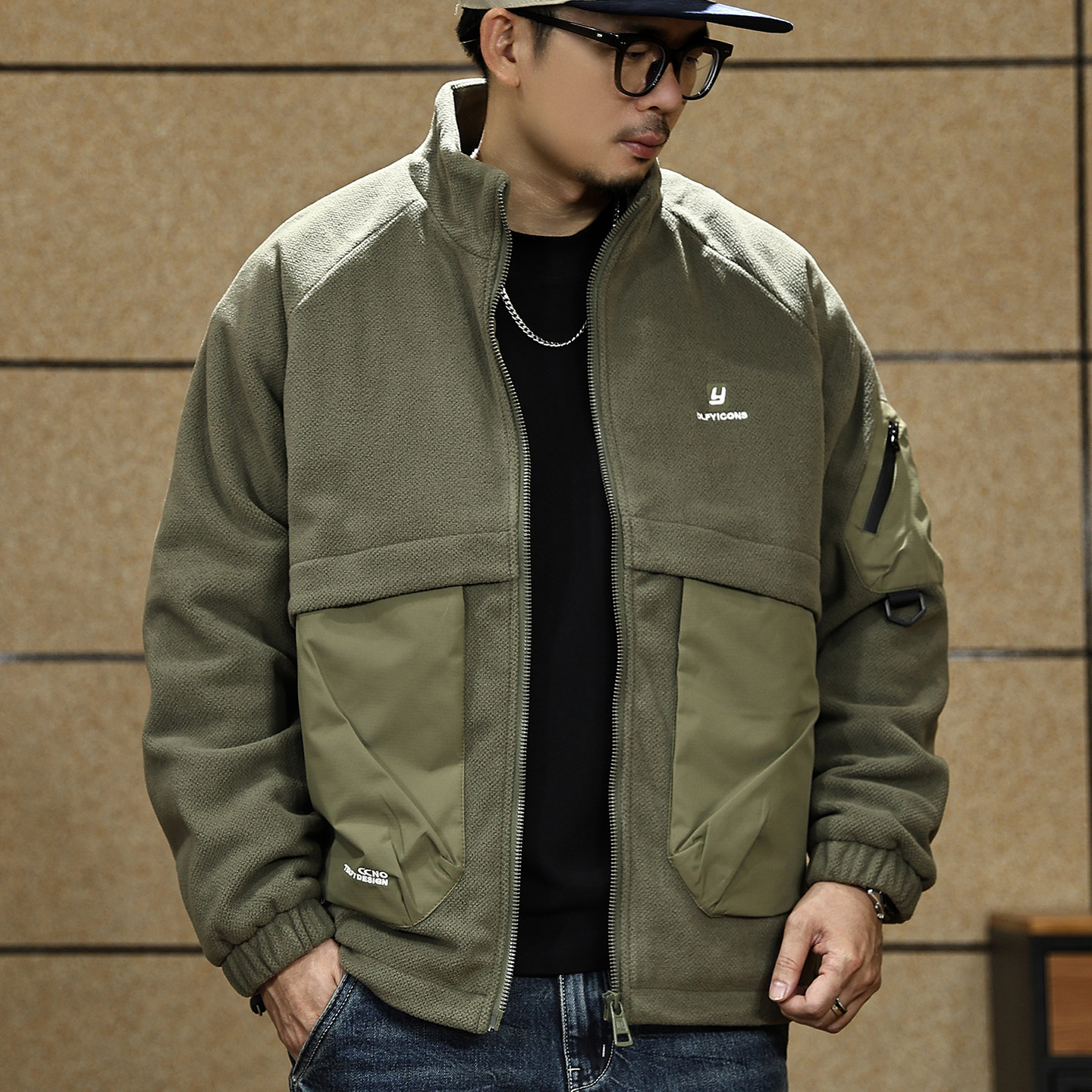 摇粒绒外套男冬季宽松潮牌大码工装棉衣男士潮流美式休闲棉服男款,淘宝优惠券,粉丝福利购,淘宝优惠卷