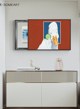 新品网红鸭子趣味电o表箱装饰画餐厅弱电配电箱壁画电闸开关盒遮