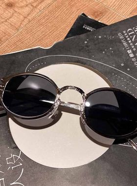 个性复古朋克嘻哈墨镜暗黑系十字架带不锈钢眼镜链男女炫酷太