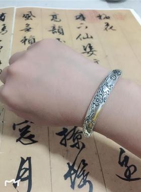 纯银工匠梅花手镯一体999