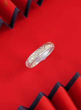 新中式纯银描金唐草纹心经