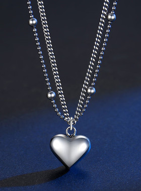 美芙仁925纯银爱心项链女