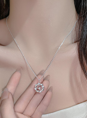 美芙仁幸运花环银项链女足