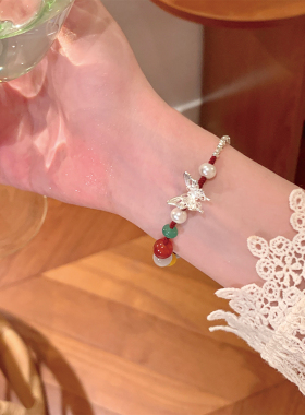 步生莲彩色串珠编制红绳天