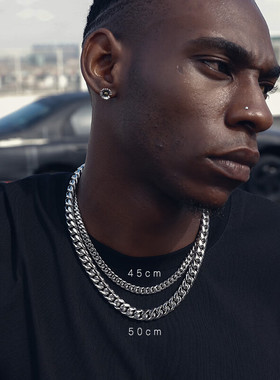 美芙仁silver嘻哈古巴项链