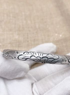 爱莲定制银手镯999足女民