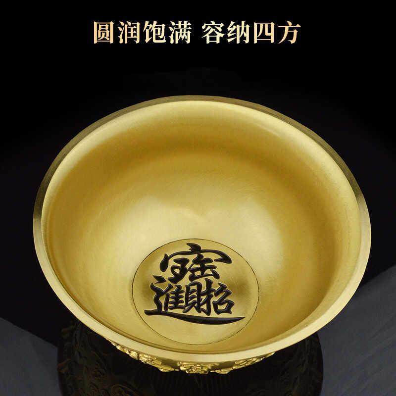 纯铜聚宝盆加厚实心摆件手工开业送礼精品家居工艺品客厅佛堂供奉,淘宝优惠券,粉丝福利购,淘宝优惠卷