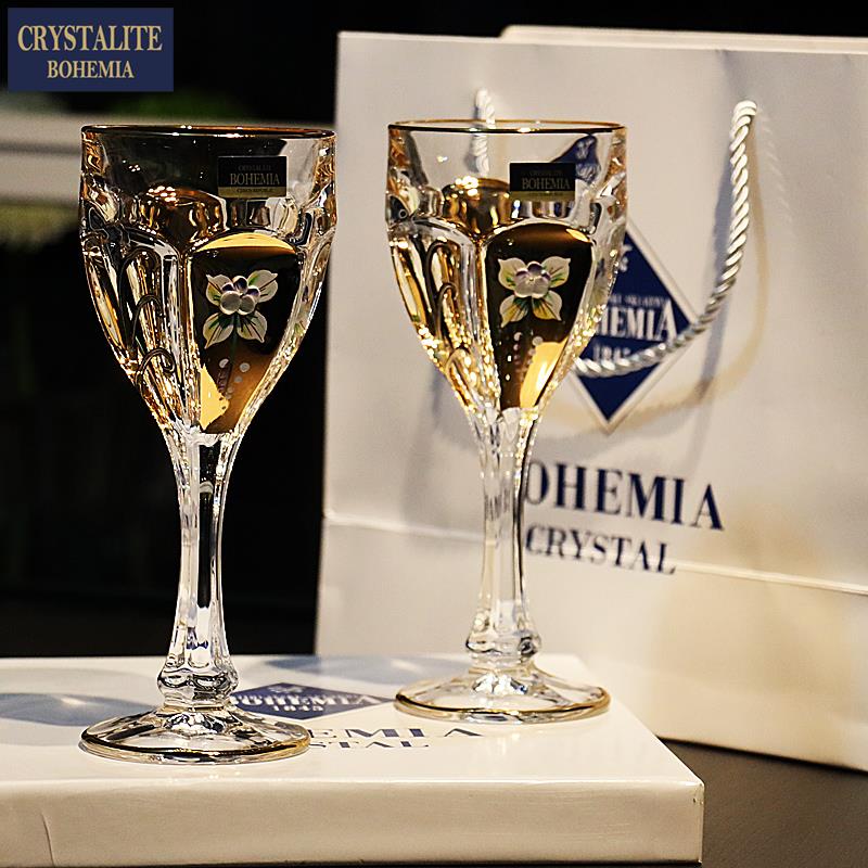 捷克进口BOHEMIA水晶玻璃轻奢高脚白红酒葡萄酒杯香槟杯子套装 - 图2