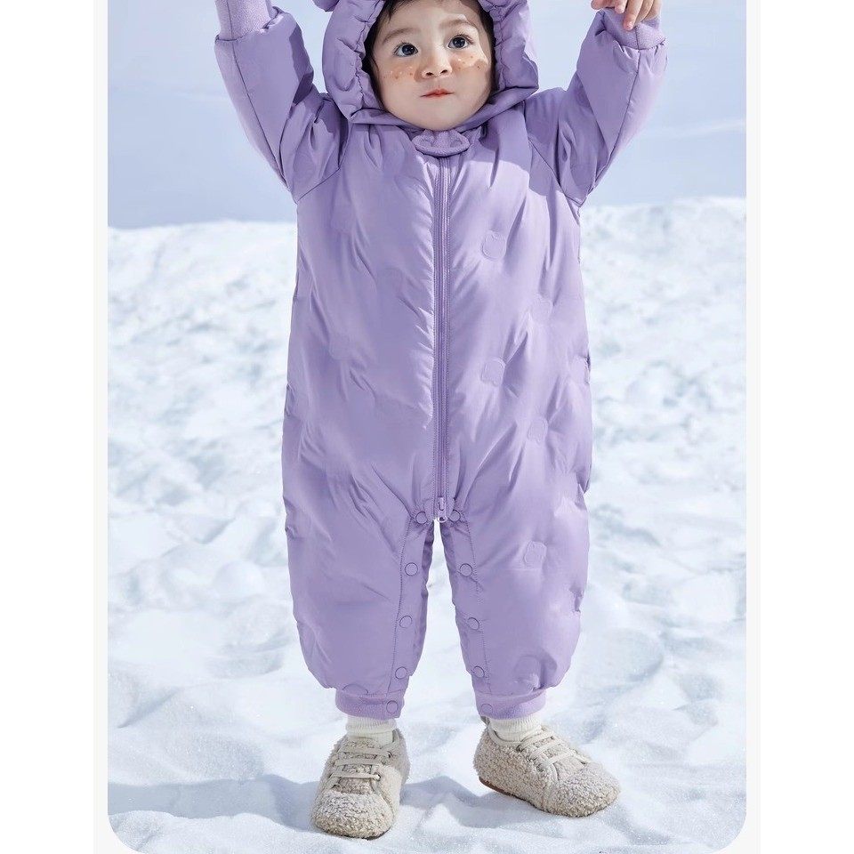 婴儿连帽连体衣A类2024羽绒服男女童新款冬季宝宝加厚童爬服保暖,淘宝优惠券,粉丝福利购,淘宝优惠卷