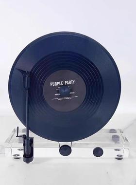 留声机放映机黑胶唱片开放格创意摆件模型客厅桌面玄关电视柜摆件