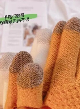 秋冬加绒可触屏防风骑行手套防风