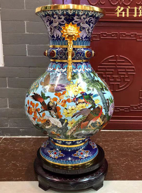 名门钰礼北京景泰蓝大花瓶李荣魁