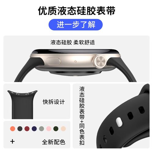 适用于vivowatch5手表表带iQoowatch升级硅胶腕带vivo智能手表五代升级同款反扣替换带男防水表链运动配件 - 图2