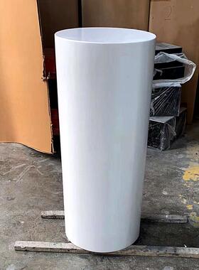 圆柱形大理石底座摆件酒店客厅轻奢高档落地石材装饰展示柱雕塑台