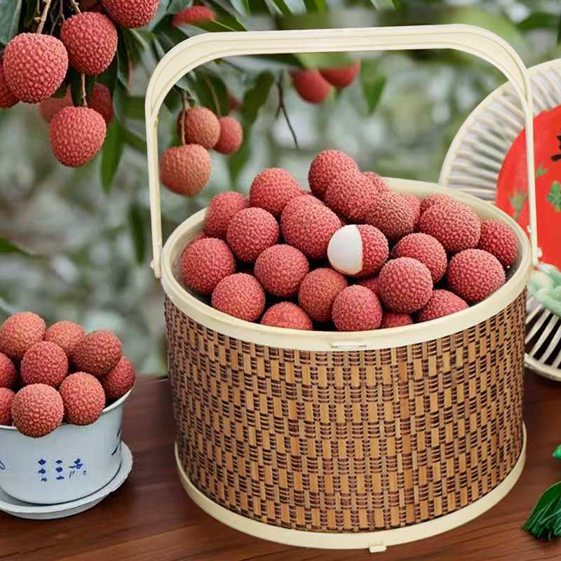 杨梅竹篮子竹编荔枝礼品盒外包装框高档手提采摘收纳土鸡蛋大闸蟹,淘宝优惠券,粉丝福利购,淘宝优惠卷