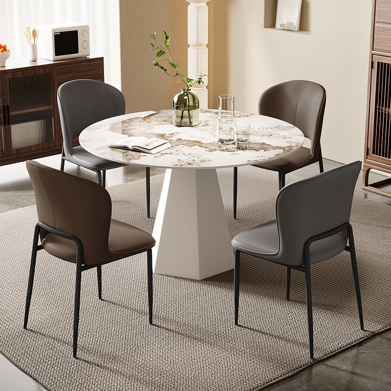 圆形岩板洽谈桌休息接待创意轻奢一桌四椅小圆桌多人洽谈桌椅组合,淘宝优惠券,粉丝福利购,淘宝优惠卷