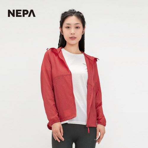NEPA耐葩夏季百搭城市户外女士外套连帽轻型防风夹克7J40661 - 图1