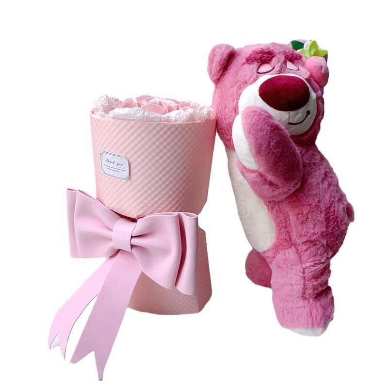 草莓熊玩偶花束玫瑰永生花礼盒送女生闺蜜生日礼物圣诞情人节礼物