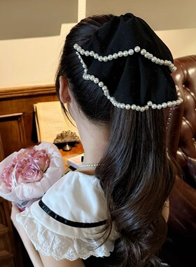 满天星钉珠马尾夹抓夹女高级感气质优雅半扎发发夹后脑勺夹子头饰