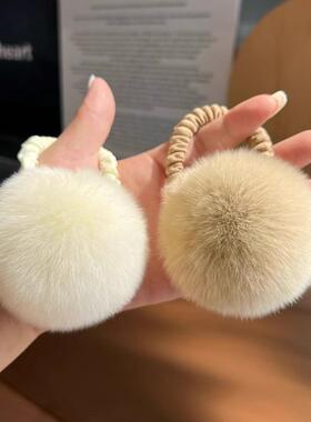 毛毛球发绳可爱简约百搭毛绒球头绳弹力皮筋发圈皮草头饰女