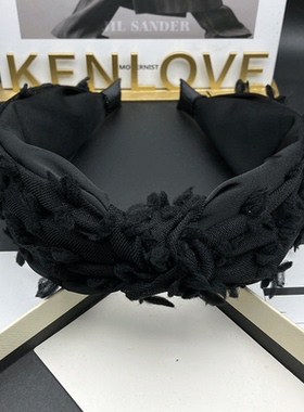 Kenlove黑色复古宽边高颅顶头箍