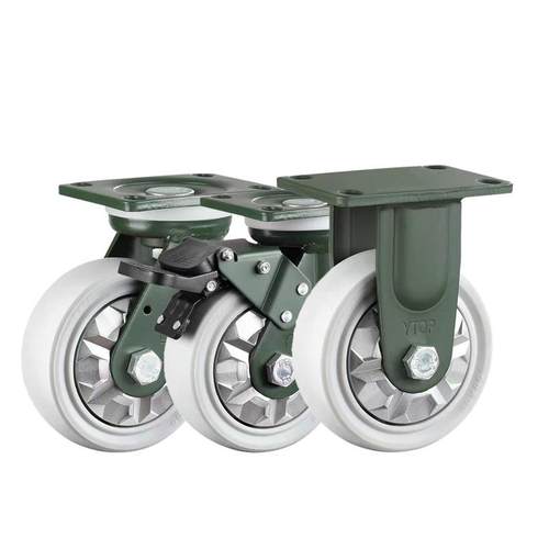 YTOP卓烨锰钢脚轮24超重型4寸5寸6寸8寸尼龙PA6轮刹车万向定向轮 - 图3