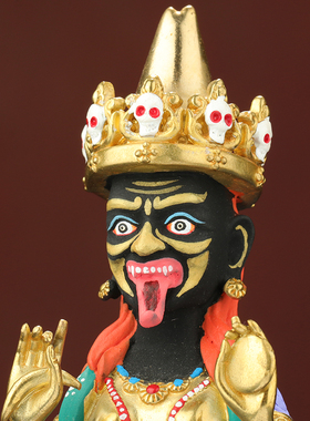 极速扎基拉姆佛像女财神纯铜彩绘居家G供佛用品扎k吉拉姆密宗神像