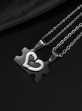 极速Fashion accessories lowve puzzles titanium steel couple