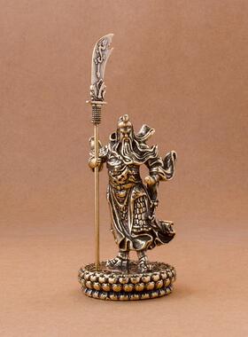 黄铜关公摆件关二爷武财神办公室家居开业摆件黄铜工艺品武财神