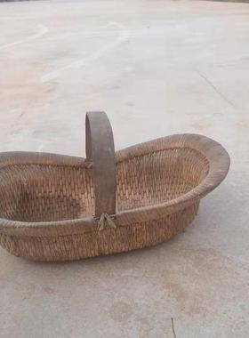 民俗老物件农村农具水车木犁播种机米斗竹簸箩木水桶斗笠怀旧摆件