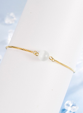 极速百搭b猫眼石爱心手錬女夏天学生闺蜜网红双人手镯日式简约文