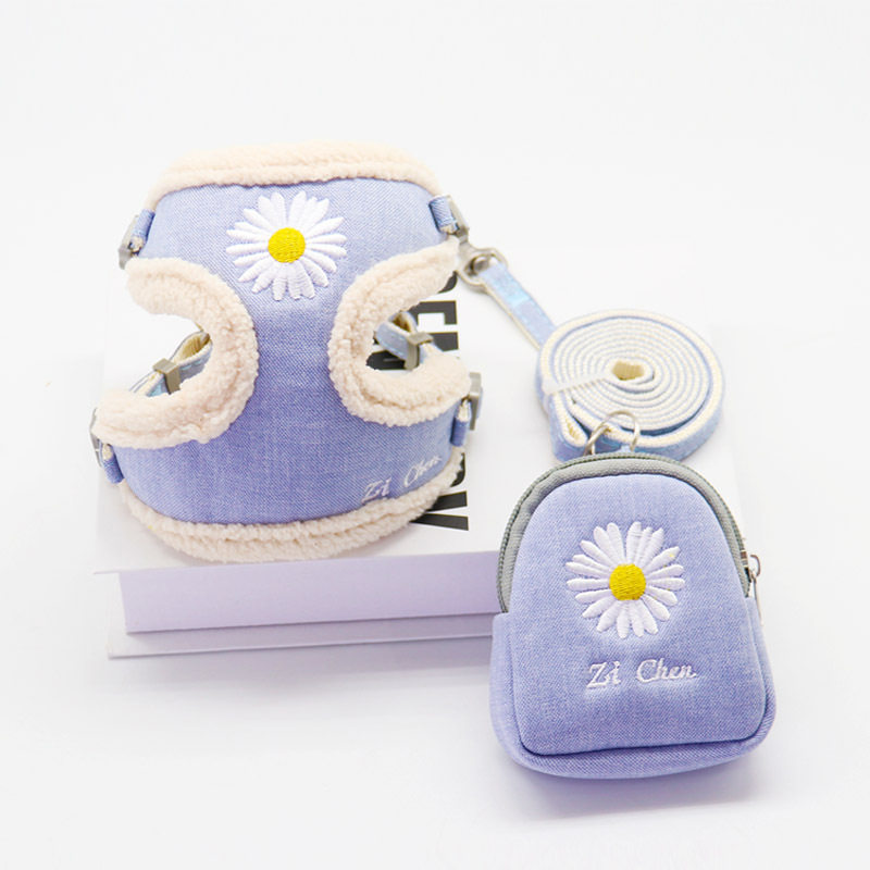 极速亚马逊刺绣j菊花背心式宠物牵引绳狗狗胸抱婴袋猫咪牵引绳狗,淘宝优惠券,粉丝福利购,淘宝优惠卷