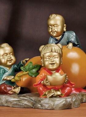 极速彩铜《福临门》纳福铜摆件创意平安家M居客厅工艺品门厅玄关