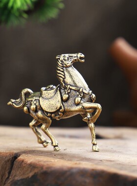 极速纯铜马驮元i宝马上赢寓意马上有钱 人生赢家 铜铸茶宠工艺品