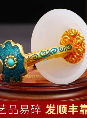 极速福禄平安琉璃j玉花瓶摆件新中式客厅玄关酒柜装饰品乔迁新居