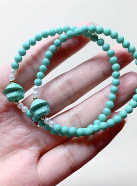 极速菱镁矿搭配樱桃小丸子单圈女款C手链 4mm左右菱镁矿小清新手