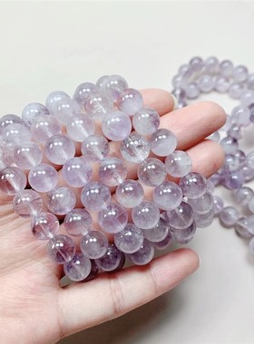 极速天然薰衣草紫水晶单圈x女款女款手链 浅紫色薰衣草紫手串