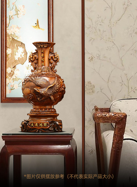 极速花开富贵g花瓶摆件一对中式客厅入户玄关电视柜装饰品乔迁新