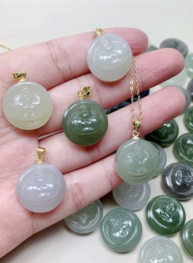 极速天然和d田玉抱抱佛吊坠 宝宝佛 精雕和田玉弥勒佛抱抱佛项坠