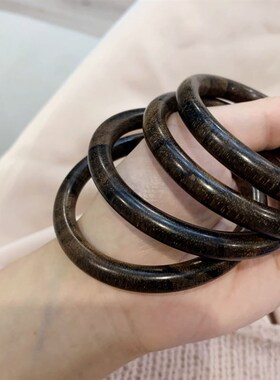 极速老料沉香女款圆条美人条手镯A 木质镯子 文玩圆条手镯 新款礼