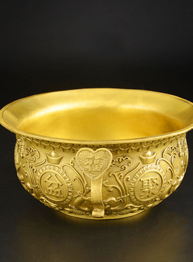 极速全铜聚宝盆摆件n招财如意客厅店铺收银台装饰品工艺乔迁开业