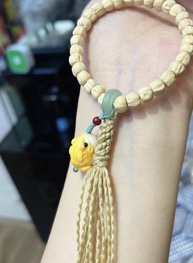 极速百香b籽女款单圈女款手链 搭配根付呱呱来财 文玩木质手串