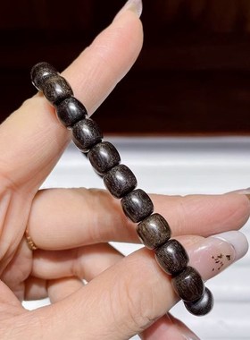 极速越南沉香小直筒女款女款手链 木质文G玩盘玩手串 8*7.5mm左右