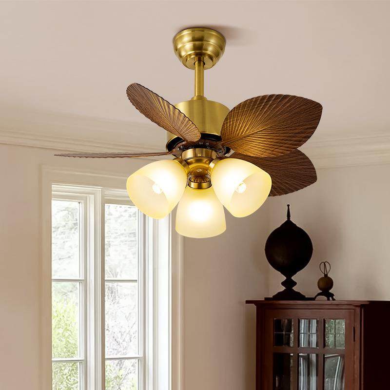 卧室风扇灯2025新款ABS芭蕉叶扇叶简约客厅餐厅复古房间吊扇灯,淘宝优惠券,粉丝福利购,淘宝优惠卷