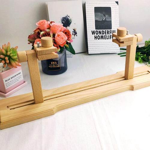 厂家十字绣绣架实木手工刺绣工具台式苏绣桌面支架榉木绣架子 - 图0