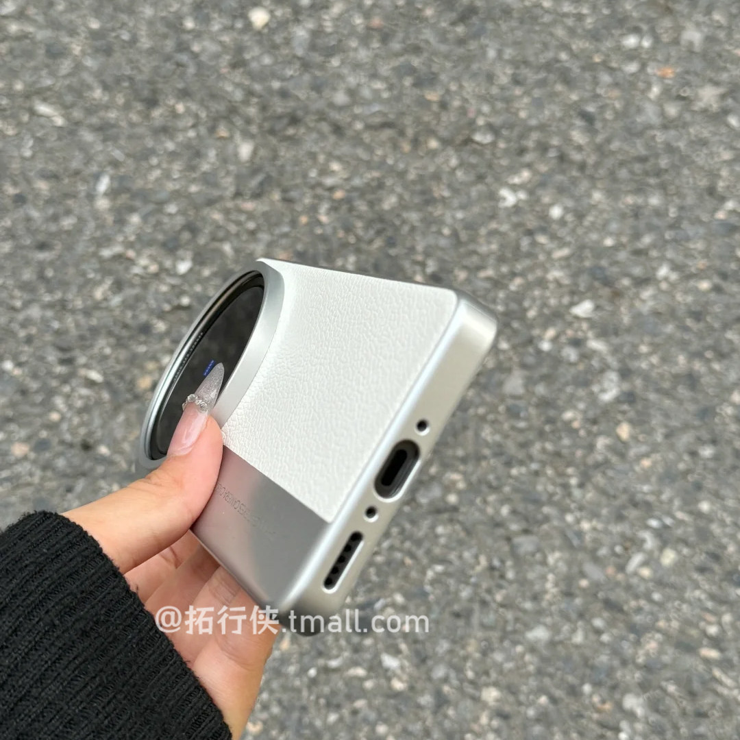 【月光白荔枝纹相机壳】适用vivoX200Ultra手机壳皮革纹电镀硬壳x200S全包保护套x200promini新款时尚300男女-图3