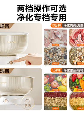 苏泊尔果蔬清洗机家用食材净化篮洗蔬菜水果全自动净化器去农残